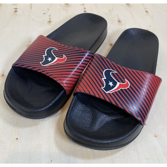 Houston Texans NFL Football Team Logo Full Color Slides New Mens Sz Small‎ 7-8 - Picture 1 of 6
